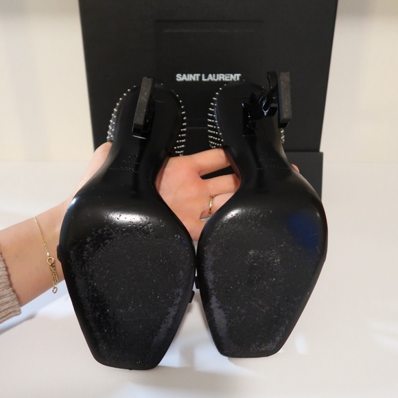 Yves Saint Laurent Black Studded Opyum Heels - Picture 7 of 7